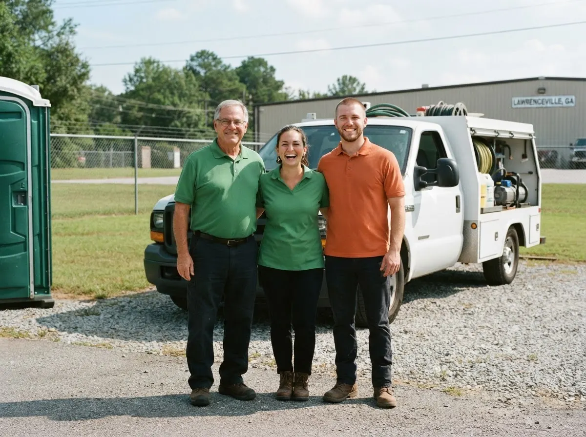 The OakTrail Portable Toilets team, portable toilet rentals in Lawrenceville, GA